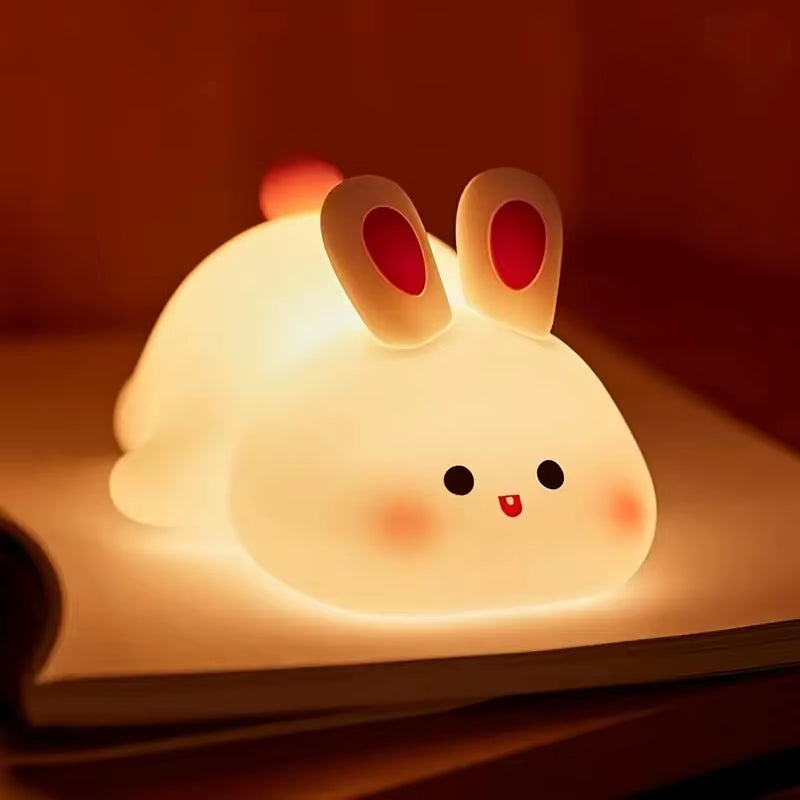 Cute Animal Giraffe Panda Silicone Night Light Timer Patting Lamp Rechargeable Night Lamp for Kids Boys Birthday Gift Room Decor